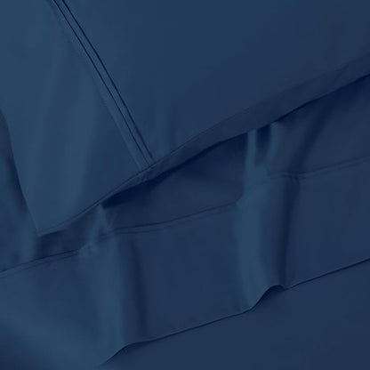 1200 Thread Count 100% Egyptian Cotton, Soft and Breathable, 2-Piece Standard Pillowcase Set Solid, Navy Blue