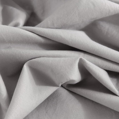 NEXHOME PRO Duvet Cover Set Queen Size Linen Feel Textured Organic Natural 100% Washed Cotton Duvet Cover 3 Pieces Bedding Set with Zipper Closure, Breathable, Soft, Light Grey (No Comforter)