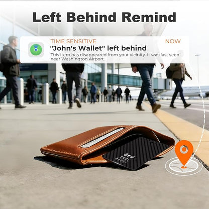 [Apple MFi Certified] 4 Pack Wallet Tracker Card with Apple Find My (iOS Only) Rechargeable Air Tracker Tags Bluetooth Wallet Finder IP68 Waterproof GPS Tracker Item Finder for Keys, Bags, Passport