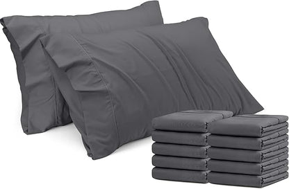 Utopia Bedding Standard Pillow Cases - 12 Pack - Envelope Closure - Soft Brushed Microfiber Fabric - Shrinkage and Fade Resistant Pillow Covers Standard Size 20 X 26 Inches (Standard, Grey)