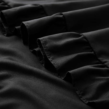 KKJIAF Ruffle Pillow Cases 26x26 Inches, Black Square Ruffled Pillow Covers Set of 2, Microfiber Wrinkle Resistant Pillow Shams with Envelope Closure for Sofa Bed Living Room