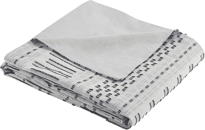 INK+IVY Rhea 100% Cotton Duvet Set Mid Century Modern Boho Design, All Season Comforter Cover Bedding Set, Matching Shams, King/Cal King, Geometric Clipped Jacquard Grey 3 Piece