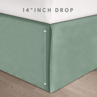 Elegant Comfort 8-Piece Pinch Pleated Comforter Set - All Season Complete Bed in a Bag, Includes 4pc Smart Sheet Set, Bed Skirt, Comforter, Matching Pillowcases and Shams, King/Cal King, Sage Green