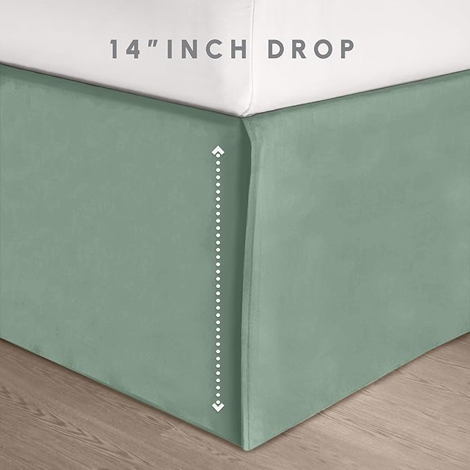 Elegant Comfort 8-Piece Pinch Pleated Comforter Set - All Season Complete Bed in a Bag, Includes 4pc Smart Sheet Set, Bed Skirt, Comforter, Matching Pillowcases and Shams, Twin/Twin XL, Sage Green