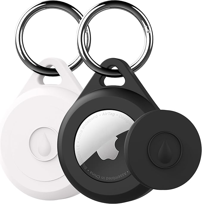 for Air tag Keychain Holder Case for Apple Air tag 1st & 2nd Generation, 2 Pack of IPX8 Waterproof, Fully Shockproof, Anti Scratch for Air tag Holder Case for Key, Kid, Bag, Luggage, Pets Collar