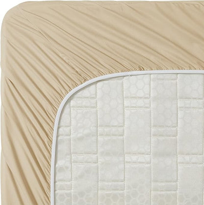 Clara Clark Bed Sheets, Premier 1800 Series 4 Piece Bed Sheet Set, Deep Pocket, Wrinkle, Fade, Stain Resistant, Luxury Soft Bedding Sheets & Pillowcases, King, Beige Cream