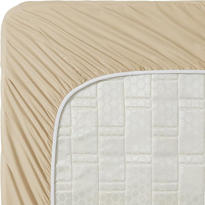 Clara Clark Bed Sheets, Premier 1800 Series 4 Piece Bed Sheet Set, Deep Pocket, Wrinkle, Fade, Stain Resistant, Luxury Soft Bedding Sheets & Pillowcases, California King, Beige Cream