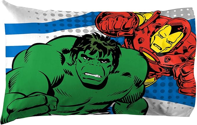 Jay Franco Marvel Avengers Comics Good Guys 5 Piece Full Bed Set, Blue