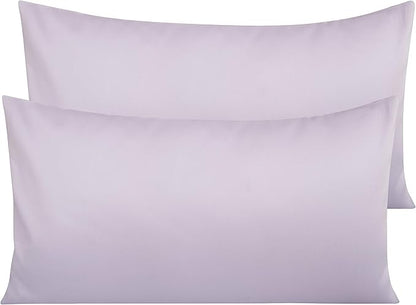 NTBAY Egyptian Cotton King Pillowcases - Set of 2, 500 Thread Count Cotton Pillowcases - Soft and Breathable Envelope Closure Pillow Cases - 20x36 Pillow Covers for Bed, Light Purple