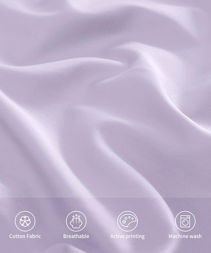Warmstar Cotton Pillow Cases King Size Set of 2, 600 Thread Count Pillowcases 20x36 Inches, Soft Long Staple Cotton Pillowcases Breathable with Envelope Closure,Lavender