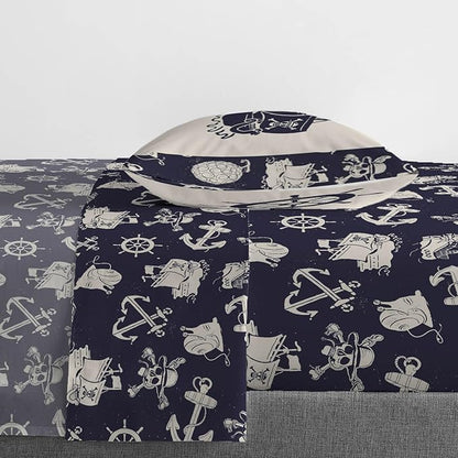 Jay Franco Kids Sheet Set with Fitted, Flat Sheets & Pillow Cover - Ultra-Soft Bedding with Pillowcase for Room Decor, Blue - One Piece, 3 Piece Twin