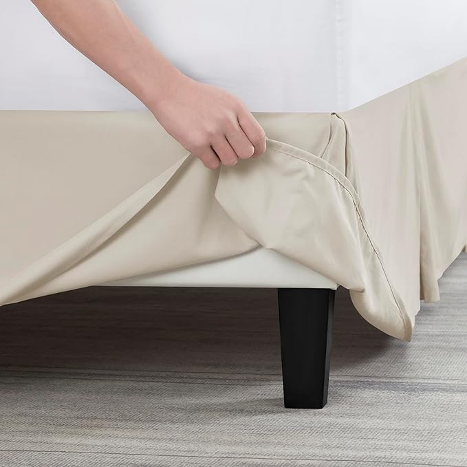 Nestl Linen Bed Skirt King Size - King Bed Skirt 14 Inch Drop - Brushed Microfiber Bed Skirts - Hotel Quality Pleated Bed Skirt - Shrinkage & Fade Resistant