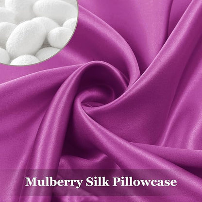 Adubor 100% Silk Pillowcase - Mulberry Silk Pillow Cases, 22 Momme 6A Grade Fibers, Silk Pillow Case for Hair and Skin Health, with Hidden Zipper (Queen 20''x30'', Dark Purple, 1PC)