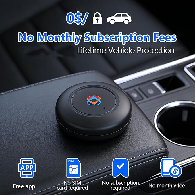 GPS Tracker for Vehicles, Cars, Motorcycles & Fleet - Real-Time Portable Magnetic Tracking Device, No Monthly Fee No Subscription, Global Coverage Location Tracker for Car Kids, Elderly, Pets & Assets