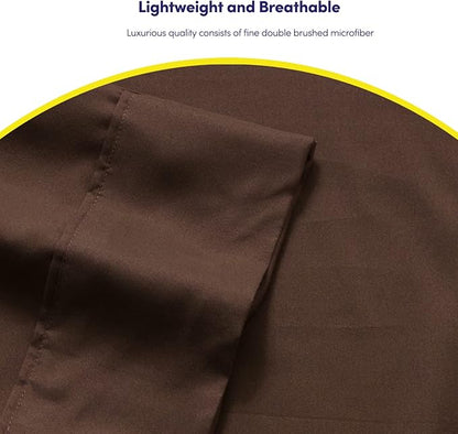 Full Size Bed Sheets - 6 Piece 1500 Supreme Collection Fine Brushed Microfiber Deep Pocket Full Sheet Set Bedding - 2 Extra Pillow Cases, Great Value, Full, Brown