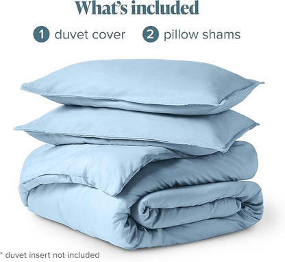 Bare Home Bedding Duvet Cover Queen Size - Premium 1800 Super Soft Collection - Lightweight, Cooling Duvet Cover - Soft Breathable Bedding (Queen, Light Blue)
