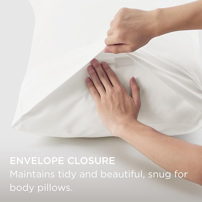 Bedsure Body Pillow Case Cover - Ivory Brushed Microfiber Long Pillow Cases, Ultra Soft and Cozy Body Pillowcase with Envelope Closure for Kids, Wrinkle, Fade Resistant, 1 Pack, 20x54 Inches