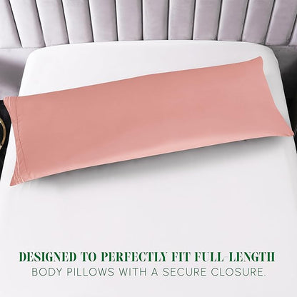 Elegant Comfort Luxury Ultra-Soft 1-Piece Body Pillowcase - 1500 Premium Hotel Quality Microfiber Double Brushed - Wrinkle Resistant, Body Pillowcase Size, Dusty Rose