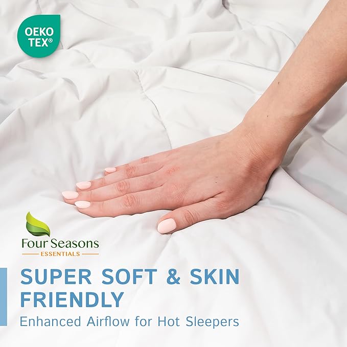 Four Seasons Essentials Cooling Comforter - King Size 106" x 90" - White