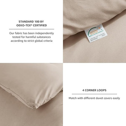 CozyLux Queen Comforter Set Wheat, 3 Pieces Solid Comforters Queen Size Breathable Quilted Bedding Sets, Luxury Soft Lightweight Bed Set with Down Alternative Comforter and 2 Pillowcases All Seasons