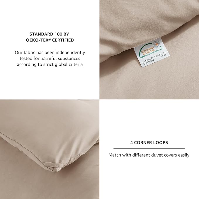 CozyLux Full Size Comforter Set Wheat, 3 Pieces Solid Breathable Quilted Bedding Sets, Luxury Lightweight Soft Bed Set with Down Alternative Comforter and 2 Pillowcases for All Seasons