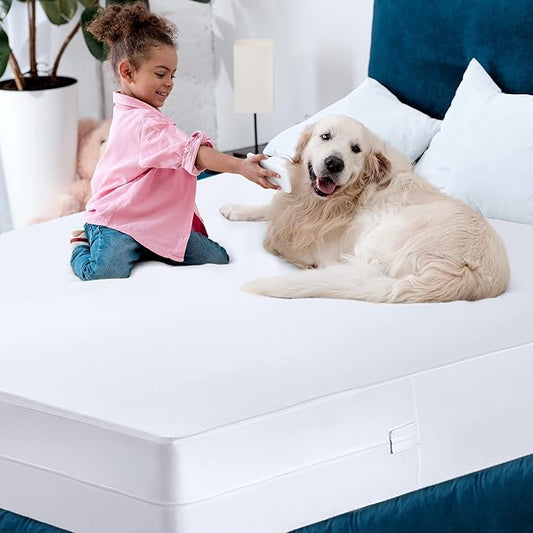 Utopia Bedding Mattress Protector Zippered Twin Size, 100% Waterproof Bed Bug and Dust Mite Proof Mattress Encasement, Absorbent 6 Sided Mattress Cover