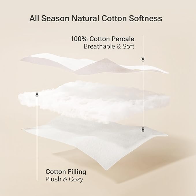 Sleep Philosophy Twin Mattress Pad, Cotton Mattress Protector Classic Cloud Quilted Bed Cover, All Natural Breathable Mattress Topper Fitted Pocket Fits Up to 18", Machine Washable, White
