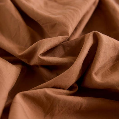 NEXHOME PRO Duvet Cover Set 100% Washed Cotton Oversized Queen 98"x98", Organic Natural Linen Look Textured 3 Pieces Bedding Set Terracotta Burnt Orange with Zipper Closure, Soft (No Comforter)