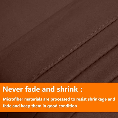 TAIMIT Brown Twin Size Comforter Set - 5 Pieces, Bed in a Bag Bedding Sets with All Season Soft Quilted Warm Fluffy Reversible Comforter,Flat Sheet,Fitted Sheet,1 Pillow Shams,1 Pillowcases