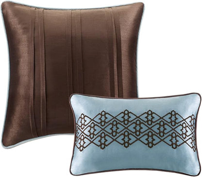 Madison Park Princeton Reversible Quilted Bedspread Set, Solid Reverse Summer Breathable, Lightweight All Season Bedding Layer, Matching Shams, Bedspread King(120"x118"), Blue 5 Piece