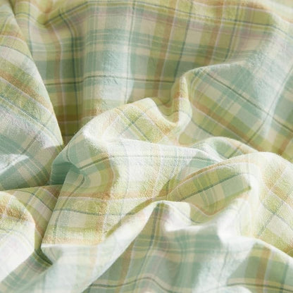 EAVD Gingham Duvet Cover King Multicolor Soft Washed Cotton Reversible Grid Plaid Duvet Cover Set with 2 Pillowcases Modern Farmhouse Gingham Bedding Set with Zipper Closure