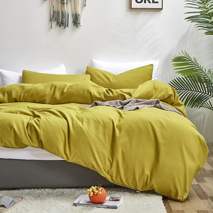 CLOTHKNOW Moss Green Queen Comforter Set Chartreuse Bedding Comforter Sets Green Yellow Queen Comforter Yellownish Green Comforter with 2 x Pillow Cases