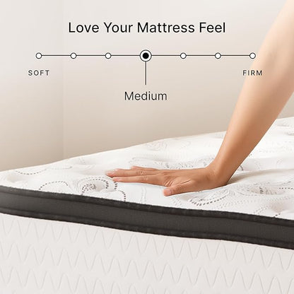 Signature Design by Ashley Chime 12 Hybrid Innerspring Queen Size Mattress, Ultra Plush Feel, Gel Memory Foam for Lumbar Support, Mattress in a Box, 12 Inch