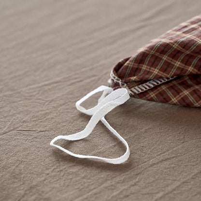 Gingham King Bed Duvet Cover Brown Washed Cotton King Comforter Cover Plaid Checkered Boho Zipper Duvet Cover Set with Corner Ties Farmhouse Dorm Bedding Set Caramel Duvet Protector