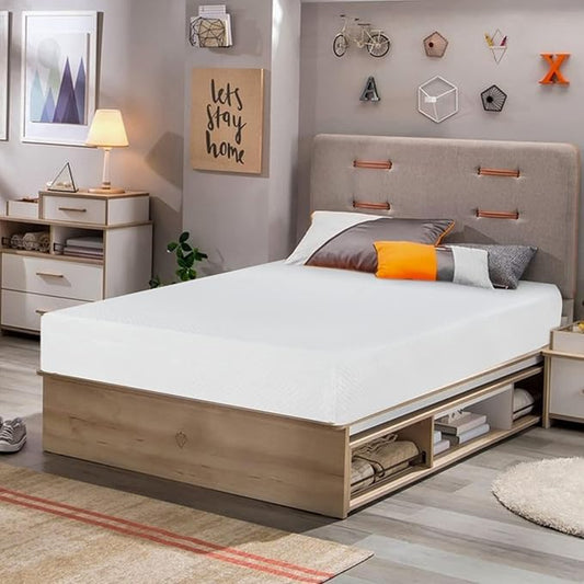 FDW | 6 Inch Twin Mattress | Medium Firm | Gel Memory Foam Mattress | White | Bed in a Box, CertiPUR-US Certified | Pressure Relief, Cooling Ventilated Foam | Washable Removable Cover