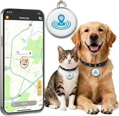 Dog Tracker, Smart Pet Tracker for Collar, Cat Tracker Collar, No Monthly Fee GPS Pet Locator, Waterproof Dog Collar Tracker for iOS Android
