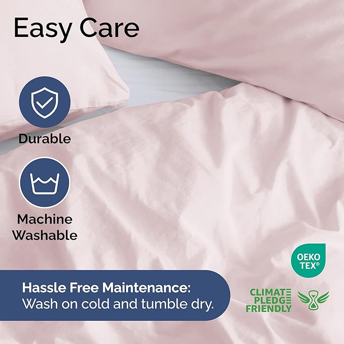 Duvet Cover Queen Size Set - Extra Soft Queen Duvet Cover 90" x 90" with 2 Pillow Shams - Hotel Luxury, Easy Care & Fade Free with Zipper Closures and Ties - Comfy, Cozy & Breathable (Lavender Pink)