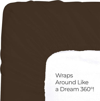 Utopia Bedding Queen Fitted Sheet - Bottom Sheet - Deep Pocket - Soft Microfiber - Shrinkage and Fade Resistant - Easy Care -1 Fitted Sheet Only (Brown)