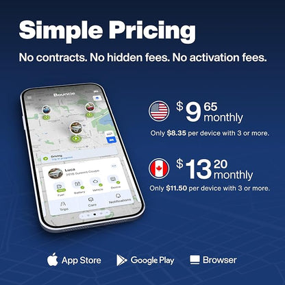 GPS Tracker for Vehicles with Real-Time Location | Route History, Speed Monitoring, Driving Insights, Geo-Fence, & Accident Notifications. No Contracts. Cancel Anytime.
