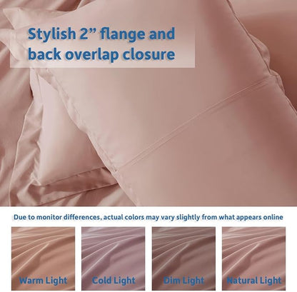 Nestl Twin Duvet Cover Set - Soft Double Brushed Blush Pink Duvet Cover Twin XL, 2 Piece, with Button Closure, 1 Duvet Cover 68x90 inches and 1 Pillow Sham