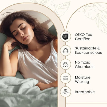 King Bed Sheets Deep Pocket King Sheet Set, 800 Thread Count Sateen Weave Long Staple Fully 15" Deep Elasticated Egyptian Cotton Sheet & Pillowcase sets, Naturally Breathable Cotton Bedding - Mineral