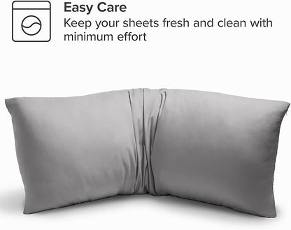 Bare Home Microfiber Body Pillow Cover - Ultra Soft - Cooling Pillowcase - Double Brushed - Pillowcase with Zipper Closure - Easy Care (20''x54'' Body Pillow Cover, Light Grey)