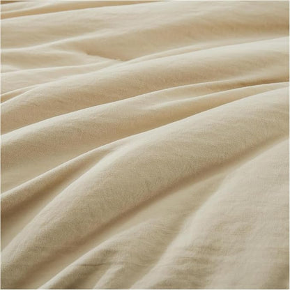 WRENSONGE Oversize King Size Comforter Set- 7 Pieces Soft Beige Bed in a Bag Oversize King with Fitted Sheet, Flat Sheet, 2 Pillow Shams, 2 Pillowcases, Warm Bedding Sets for All Season