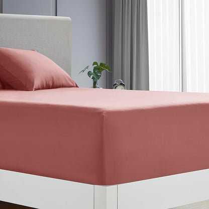 Clara Clark King Sheets - Hotel Luxury 6 Piece Bed Sheets for King Size Bed - Soft Bedding Sheets & Pillowcases, Fits Mattress up to 16 inch deep. King, Pink Clay