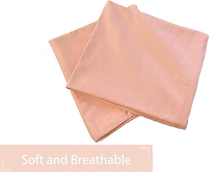 iMaylex Soft 100% Egyptian Cotton Zipper Closure Pillowcases, Cozy and Lightweight Pillow Case, Set of 2, Light Pink, King, 20" x 36"