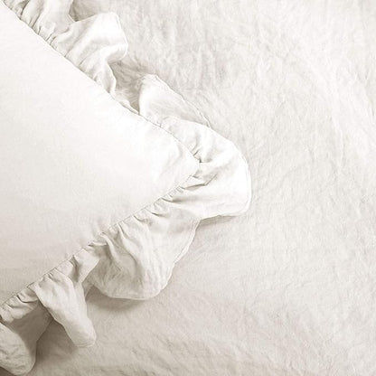 Lush Decor Reyna Ruffle Comforter Set - 3 Piece Cozy Ruffled Bedding Set - Timeless Elegance and Comfort for Bedroom - King, White