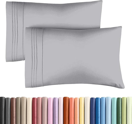 Standard Pillow Cases Set of 2 - Soft Hotel Quality Pillowcase Covers - Comfy & Wrinkle Free - Stain and Fade Resistant - Machine Washable Pillow Protectors - 2 Piece Set - Standard Size Steel Blue