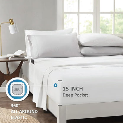 Madison Park Essentials Bed in A Bag - Trendy Casual Design Cozy Comforter with Complete Sheet Set with Side Pocket, All Season Cover, Matching Shams, Queen, Alexis, Leaf Yellow 9 Piece