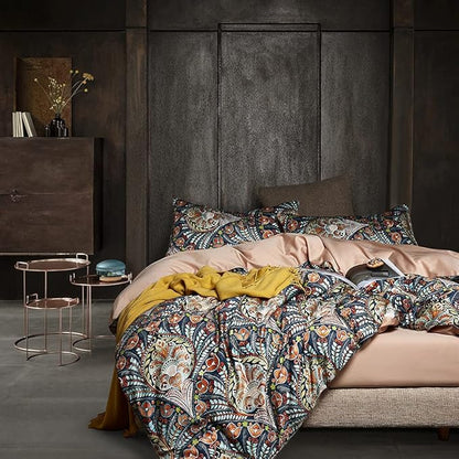 Cupocupa Duvet Cover Set;Duvet Cover Queen/King/Twin Bedding Set Fluffy Boho Duvet Cover Set Paisley Floral Bedding Collection Duvet Cover with Pillowcases