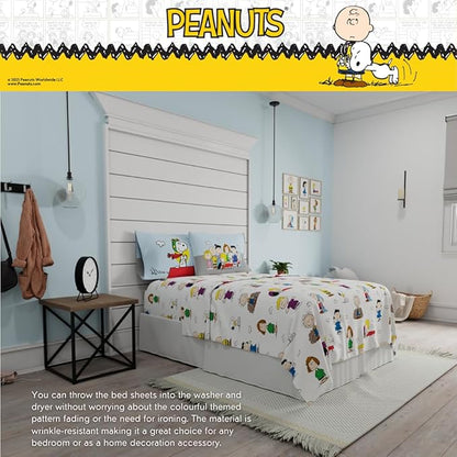 Collectibles Peanuts Snoopy Bedding Super Soft Cozy Microfiber 4 Piece Queen Sheet Set, (Officially Licensed Product) By Franco
